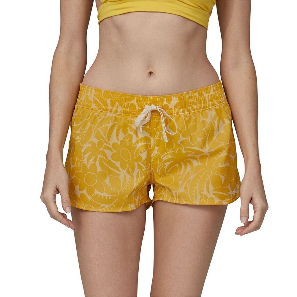 Patagonia Planing Floral Tropical Board Shorts White Yellow Size XS